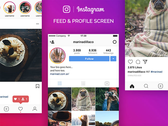 Dribbble-ig Instagram Mockup Templates to download for your presentations