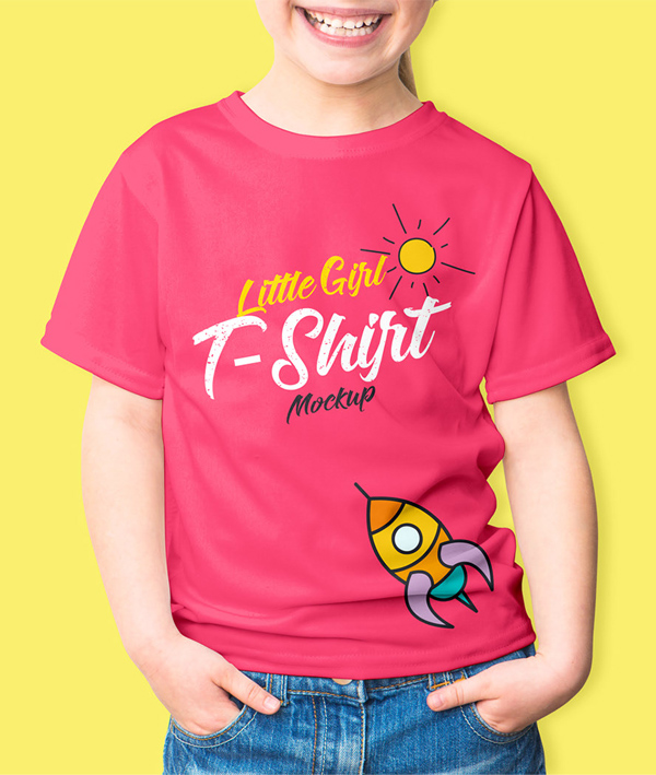 Free T-shirt Mockup Templates PSD - Free Girl's T-Shirt Mockup PSD