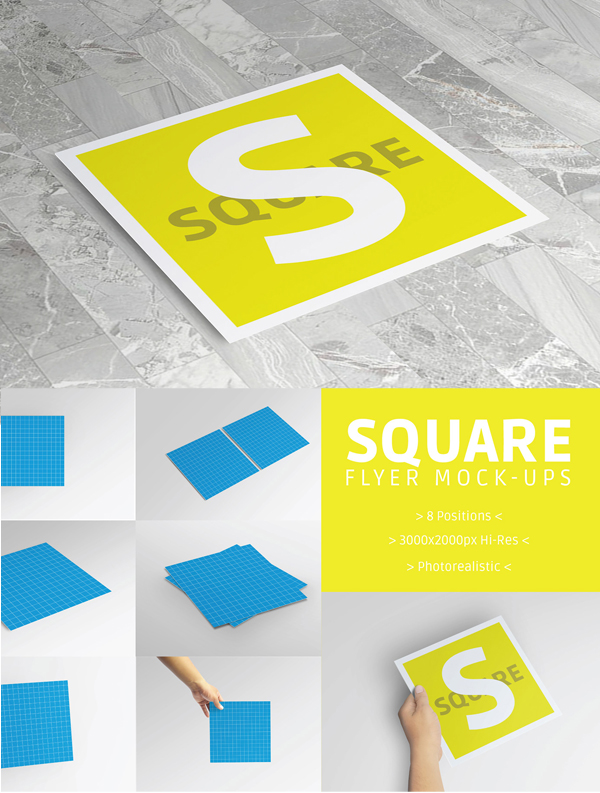 Free Square Flyer Mockup PSD Template