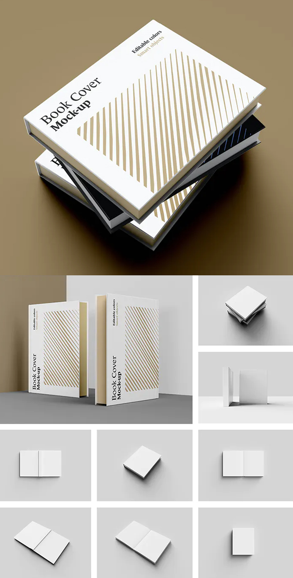 Realistic Book Cover Mockup Templates - Elegant Book Mockup