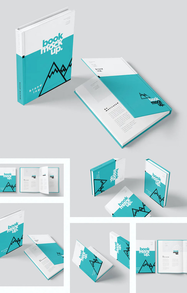 Realistic Book Cover Mockup Templates - Hardcover Book Mockup