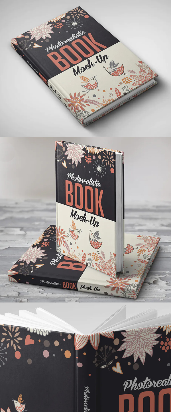 Realistic Book Cover Mockup Templates - Photorealistic Book Mockup