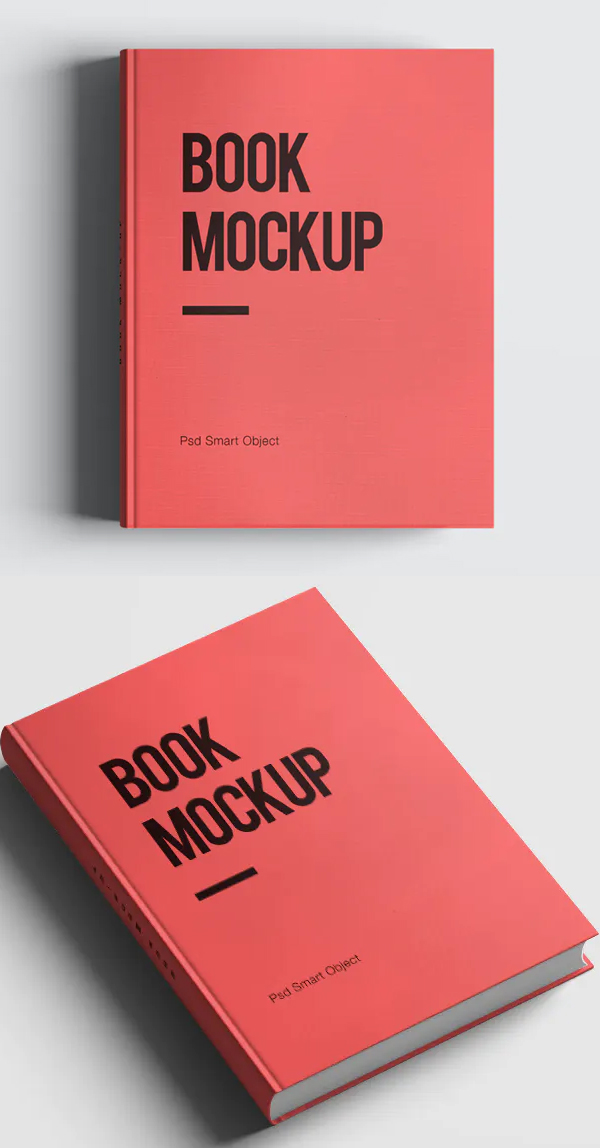 Realistic Book Cover Mockup Templates - Perfect Hardcover Book Mockup