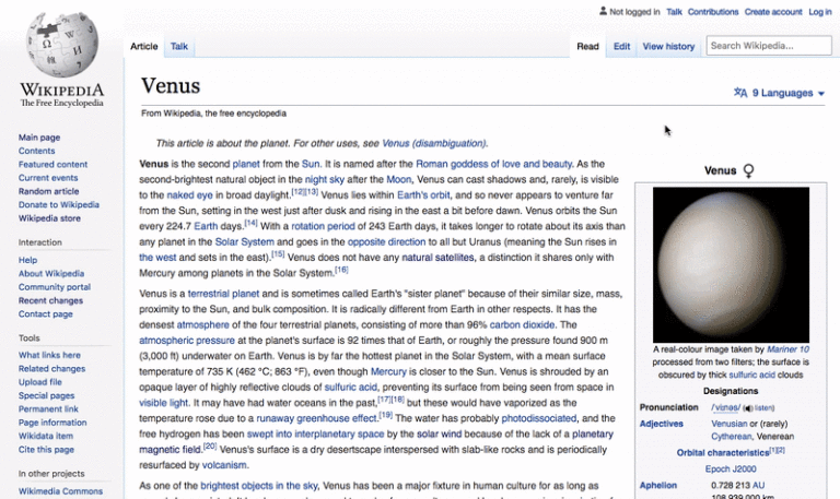 Wikipedia redesigns its website after 10 years: The new language bar